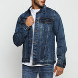 WESTERN DENIM JACKET - MID BLUE WASH - JMOJO - Men's Denim Jackets