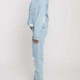 Riverstone Distressed Denim Jacket - Light Blue