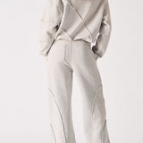 Talia Acid Wash Oversized Hoodie - Grey Washed
