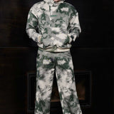 TIE DYE PULLOVER HOODIE - DARK GREEN