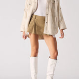 Drift Sherpa Checked Oversized Shirt - Beige