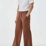 Haze Wide Leg Joggers Relaxed Fit - Brown