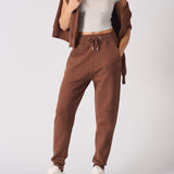 Isla Relaxed Tapered Joggers - Brown