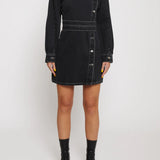 Orla Asymmetric Denim Dress Belted - Black