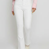High Waisted Bootcut Jeans - White