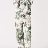 Char Tie Dye Popper Neck Hoodie - Green