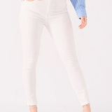 Ceci High Rise Cotton Denim Skinny Jeans - White