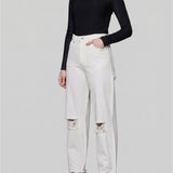 Dune Distressed Tapered Denim Jeans - Off White
