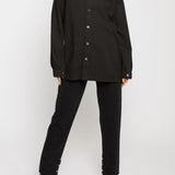 Harbor Cotton Oversized Shirt - Black