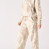Tesa Cloud Tie Dye Popper Neck Hoodie - Beige