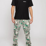 Mist Printed Men's Straight Jeans - Green