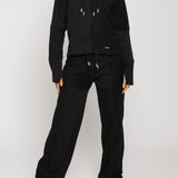 Luna Drawstring Hoodie with Thumbholes - Black