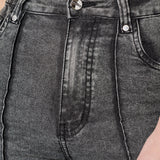 Horizon Pintuck Fit & Flare Jeans - Acid Grey