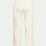 Monja High Waisted Popper Hem Relaxed Straight Leg Jeans - Ecru