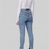 Triadia High Waisted Petite Skinny Jeans - Light Blue