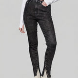 Orla High Waist Skinny Jeans - Black Acid Wash