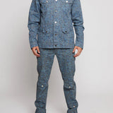 Pinnacle Printed Straight Leg Jeans  - Grey