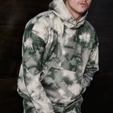 TIE DYE PULLOVER HOODIE - DARK GREEN