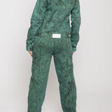 Sunset Acid Wash Oversized Denim Jacket - Dark Green
