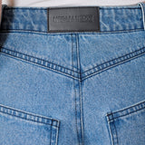 Roxana Skinny Cargo Denim Jeans - Mid Wash Blue