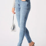 Booni Sculpt High Rise Stretch Skinny Jeans - Light Blue