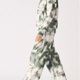 Char Tie Dye Popper Neck Hoodie - Green