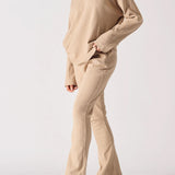 Demi Waffle Flared Joggers - Beige
