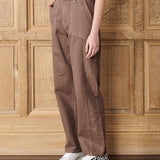Riviera High Waisted Wide Leg Jeans – Brown