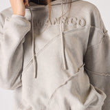 Talia Acid Wash Oversized Hoodie - Grey Washed