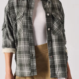 Flint Sherpa Checked Oversized Shirt - Dark Green