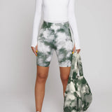 Elowen Cycling Print Shorts - Green