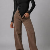 Vela Ribbed Jersey Racer Neck Bodysuit- Black