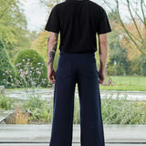 WIDE LEG JOGGERS - DARK NAVY