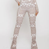 Mira Fit And Flare Printed Legging - Taupe