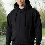 ZIP UP HOODIE - BLACK
