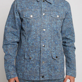Verdant Speckled Denim Jacket With Four Pockets - Grey