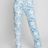 Everly Marble Straight Leg Jeans - Light Blue