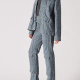 Cora Speckle Print Denim Jacket - Grey Speckle