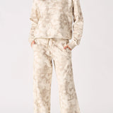 Tesa Cloud Tie Dye Popper Neck Hoodie - Beige