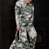 TIE DYE PULLOVER HOODIE - DARK GREEN