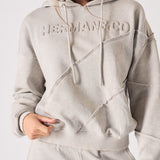 Talia Acid Wash Oversized Hoodie - Grey Washed