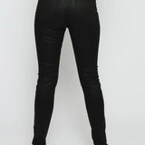 Evora Coated Denim Stretch Skinny Jeans - Black