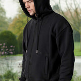 ZIP UP HOODIE - BLACK