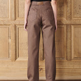Riviera High Waisted Wide Leg Jeans – Brown