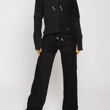 Amaya Panelled Wide Leg Joggers - Black