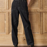 Monarch High Waist Wide Leg Jeans – Black