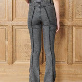Horizon Pintuck Fit & Flare Jeans - Acid Grey