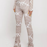 Mira Fit And Flare Printed Legging - Taupe