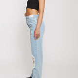Sable Distressed Straight Leg Jeans Light Wash - Light Blue