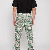 Mist Printed Men's Straight Jeans - Green